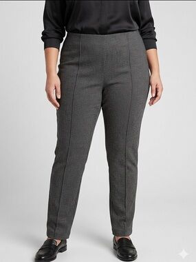 HUDSON NORTH Grey &  Black Houndstooth Pull On Stretch Pants 3X